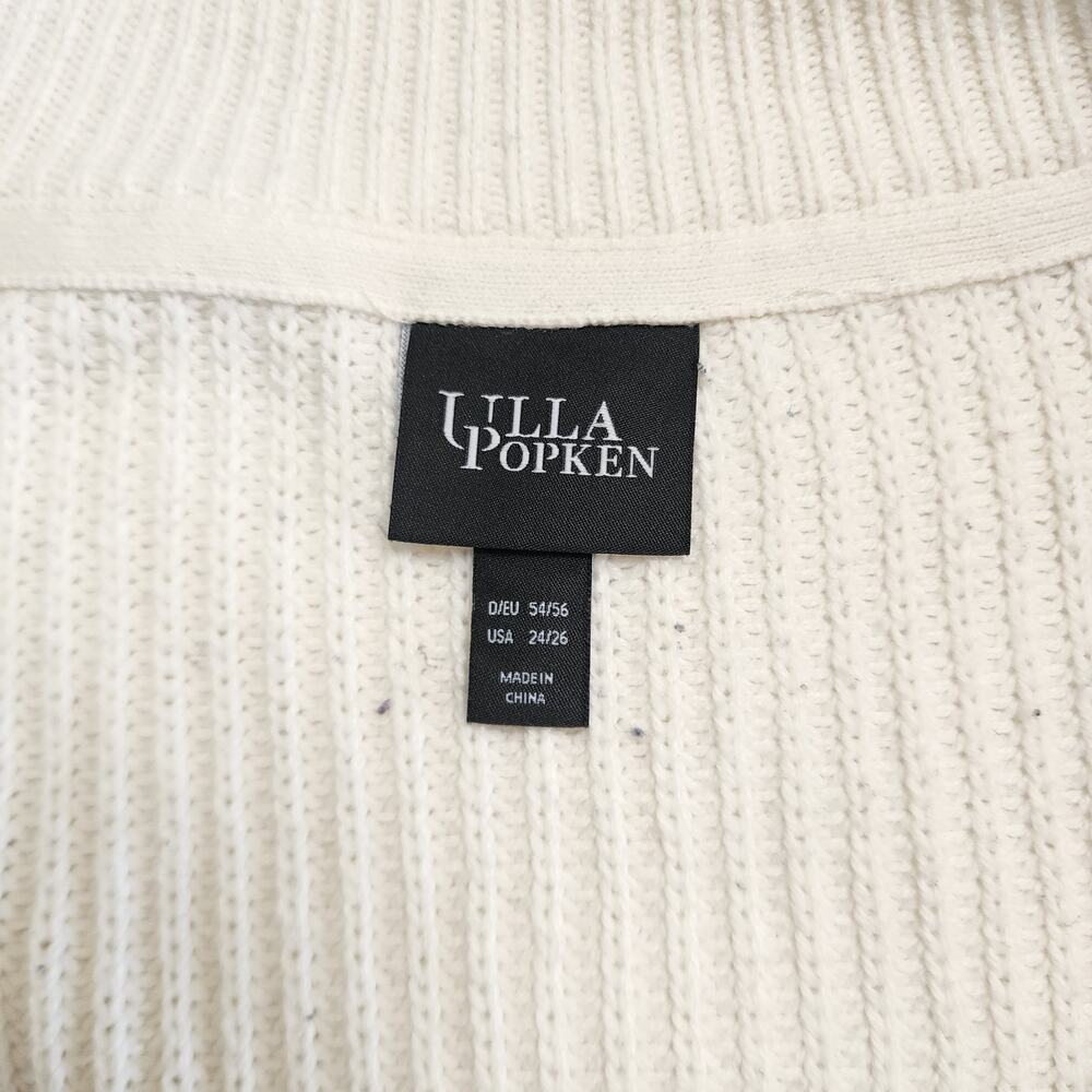 Ulla Popken Womens Sweater Plus Size 24/26 Blue White Nautical Striped Heart - Picture 9 of 13